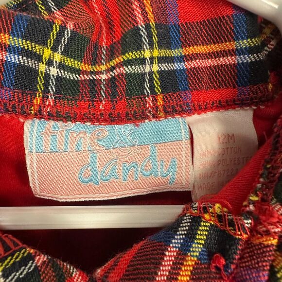 Fine & Dandy Boys 12 Months Smocked Overalls Romper Christmas Long Sleeve - Picture 3 of 4